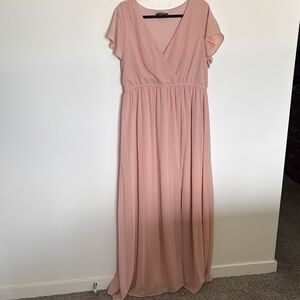 Lulu's Blush Pink Maxi Dress